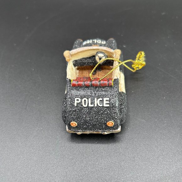Old School Police Car Open Top Christmas Tree Ornament Holiday Decoration - Picture 7 of 10